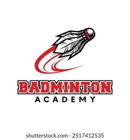 Badminton Sports Logo design, Shuttlecock logo illustration design vector