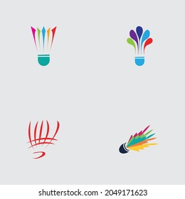 Badminton Sports Logo set  illustration design template