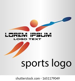 Badminton sports logo template that is elegant and can be changed in color
