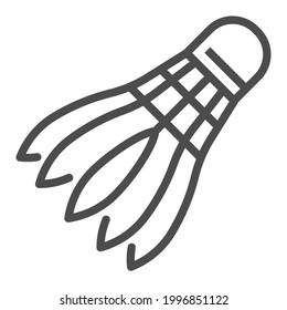 Badminton, square line vector icon.