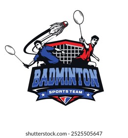 Vetor de design de logotipo do campeonato de equipe de Badminton