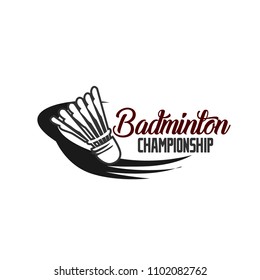 Badminton Team Design Logo Emblem Template Stock Vector (Royalty Free ...