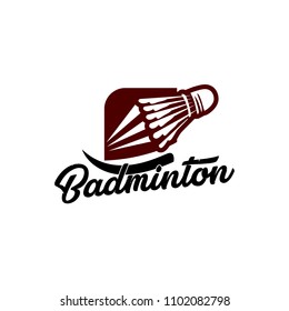 Badminton team design logo emblem template. Abstract sport badge vector illustration