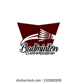 Badminton team design logo emblem template. Abstract sport badge vector illustration