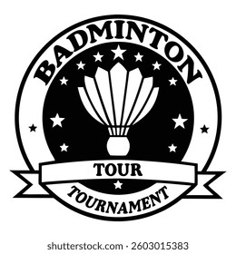 Badminton Tournament Club Design Vector, Racket shuttlecock illustration, racket indoor sport design Sublimation 