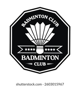 Badminton Tournament Club Design Vector, Racket shuttlecock illustration, racket indoor sport design Sublimation , Tournament logo
