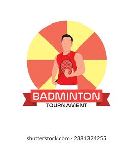 Badminton tournament. Flat style vector illustration isolated on white background.