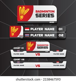 Badminton tournament logo and template broadcast set, perfect for your badminton tournament illustration and design