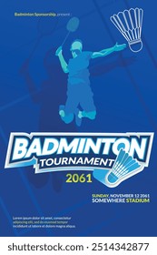 Póster del torneo de bádminton - evento deportivo