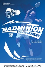 Badminton Tournament Poster, Sports Event.