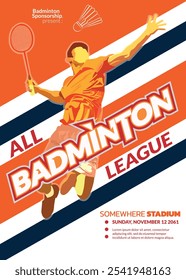 Cartaz do torneio de badminton, evento esportivo.