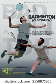 Badminton Tournament Poster, Sports Event 2.