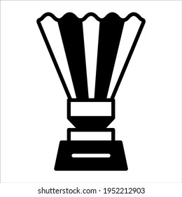 Badminton Trophy black filled line vector icon isolated