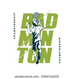 badminton t-shirt artwork template design
