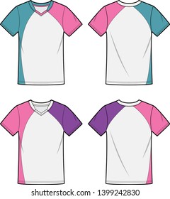 Badminton Tshirt Fashion Flat Templates