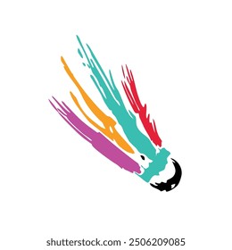 
badminton vector with abstract colors