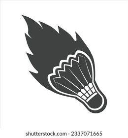 Corcho vectorial Badminton con fuego, corcho de fuego, fuego, ilustración de Badminton, vector de raquetas, arte de línea de raquetas, contorno, ilustración deportiva, báscula, vector, silueta de raquetas, silueta, deportes