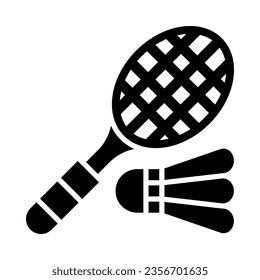 Badminton Vector Glyph Icon For Personal And Commercial Use.
