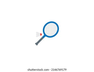 Badminton Vector Isolated Emoticon. Badminton Icon