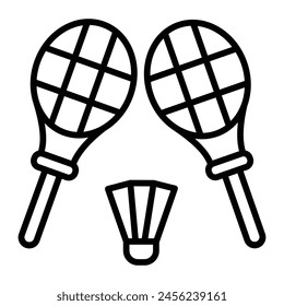 Badminton Vector Line Icon Design