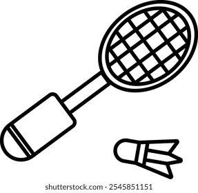 Design de ícone de linha de vetor Badminton
