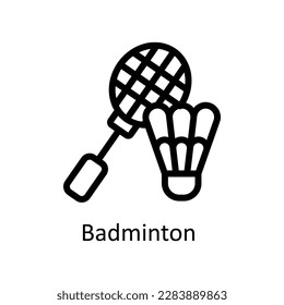 Badminton Vector   outline Icons. Simple stock illustration stock