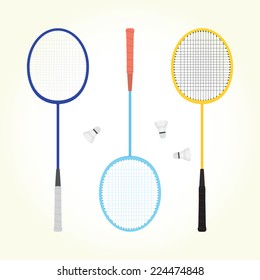 Badminton vector set
