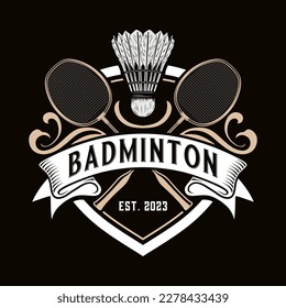 badminton vintage logo design. perfect for team badminton, club or badminton championship