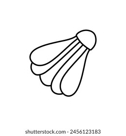 Badmintone shuttlecock simple line icon. Vector illustration isolated on white.