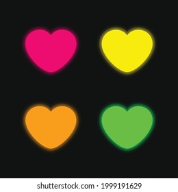 Badoo four color glowing neon vector icon