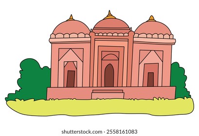 A Badshah Mosque Architecture Vectors