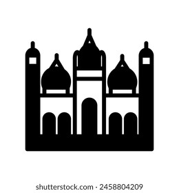 Icono de Badshahi Masjid en Vector. Logotipo
