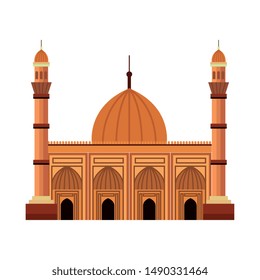 badshahi mosque building palace icon