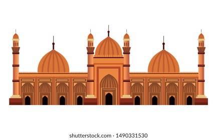 badshahi mosque building palace icon
