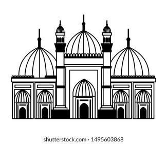 badshahi mosque building palace icon