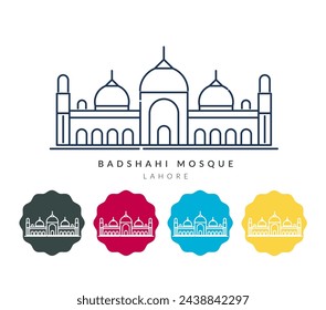 Badshahi Moschee - Lahore - Pakistan - Stock Illustration als EPS 10 Datei