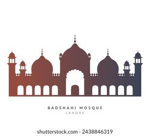 Badshahi Mosque - Lahore - Pakistan - Stock Illustration as EPS 10 File