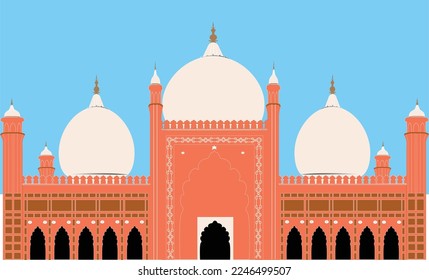 Badshahi Mosque in lahore ,Pakistan Vector