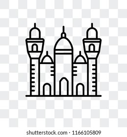 Badshahi Mosque vector icon isolated on transparent background, Badshahi Mosque logo concept