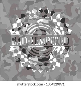 Bad-tempered on grey camo pattern