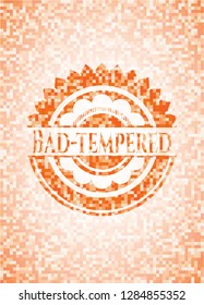 Bad-tempered orange mosaic emblem