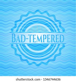 Bad-tempered water wave emblem background.
