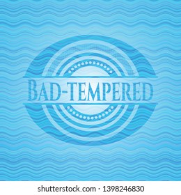 Bad-tempered water wave emblem background. Vector Illustration. Detailed.