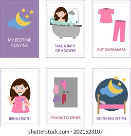 Badtime routime. Kids Daily Responsibilities Chart, Kids Daily Routine, Chore Chart, Morning Checklist, Daily Task List, Children's Job Poster