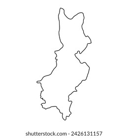 Badulla District map, administrative division of Sri Lanka. Vector illustration.