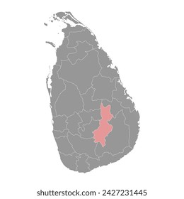 Badulla District map, administrative division of Sri Lanka. Vector illustration.
