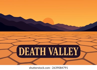 Badwater Basin in Death Valley, the lowest point in North America, glows under the dramatic colors of the sunset sky, casting long shadows over the vast salt flats