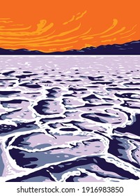 The Badwater Basin in Death Valley National Park Inyo County California United States of America WPA Poster Art