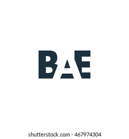 BAE Logo. Vector Graphic Branding Letter Element. White Background