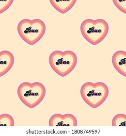 BAE RAINBOW HEART RETRO SEAMLESS PATTERN COLOR BACKGROUND